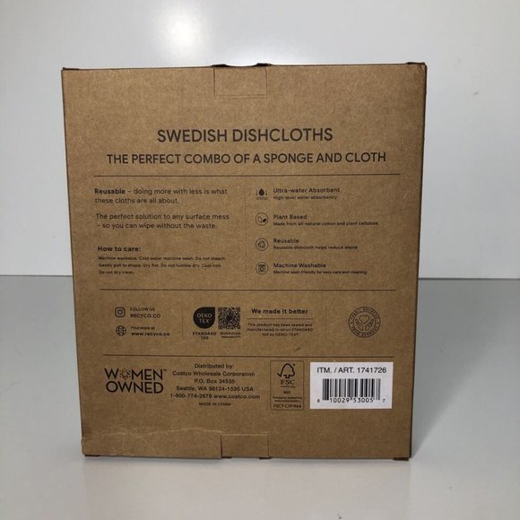 \ Swedish Dishcloth-Cellulose Sponge cloths, 12 Pack, NWT - Picture 2 of 7